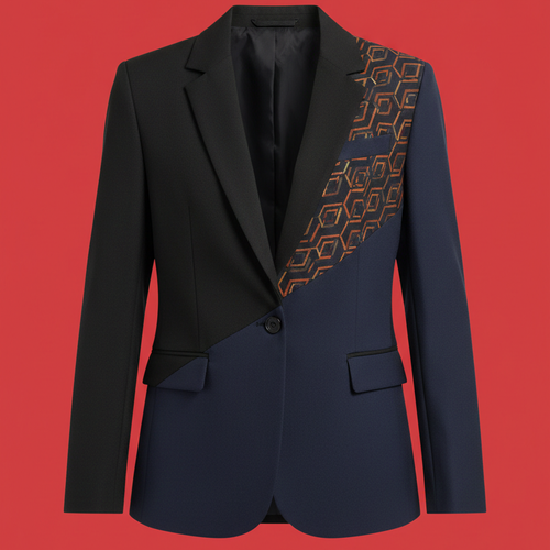 Graphite Black Retro Navy Tailored Blazer