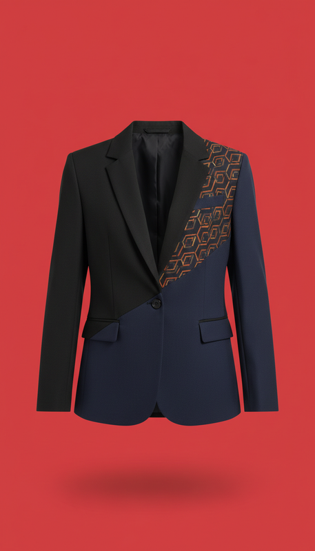 Graphite Black Retro Navy Tailored Blazer