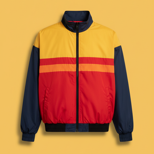 Retro Color-Blocked Statement Jacket