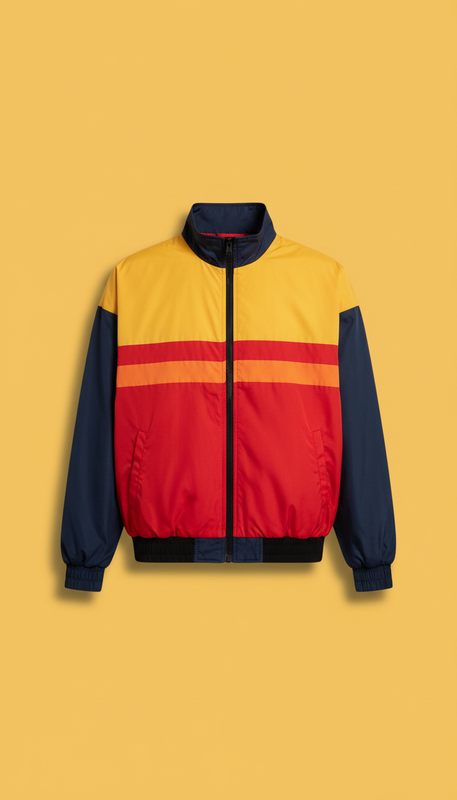 Retro Color-Blocked Statement Jacket
