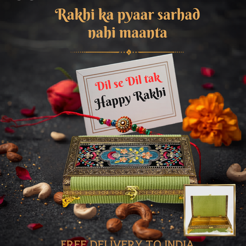 Rakhi Gift Set — Premium Box, Rakhi & Message Card